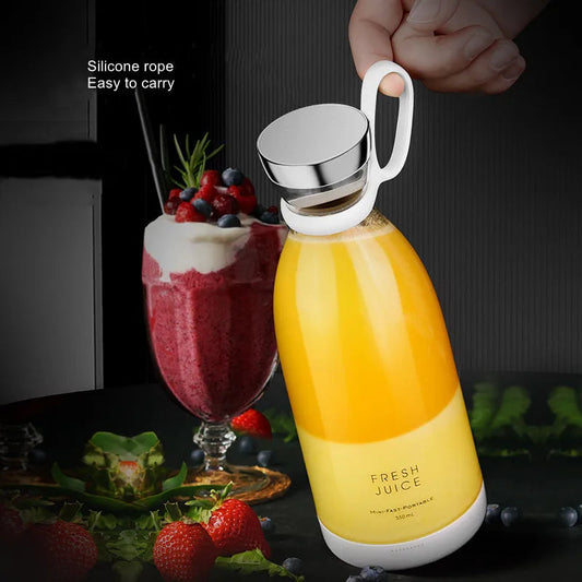 Portable Fresh Juice Blender Bottle – USB Rechargeable Mini Juicer for Smoothies & Shakes