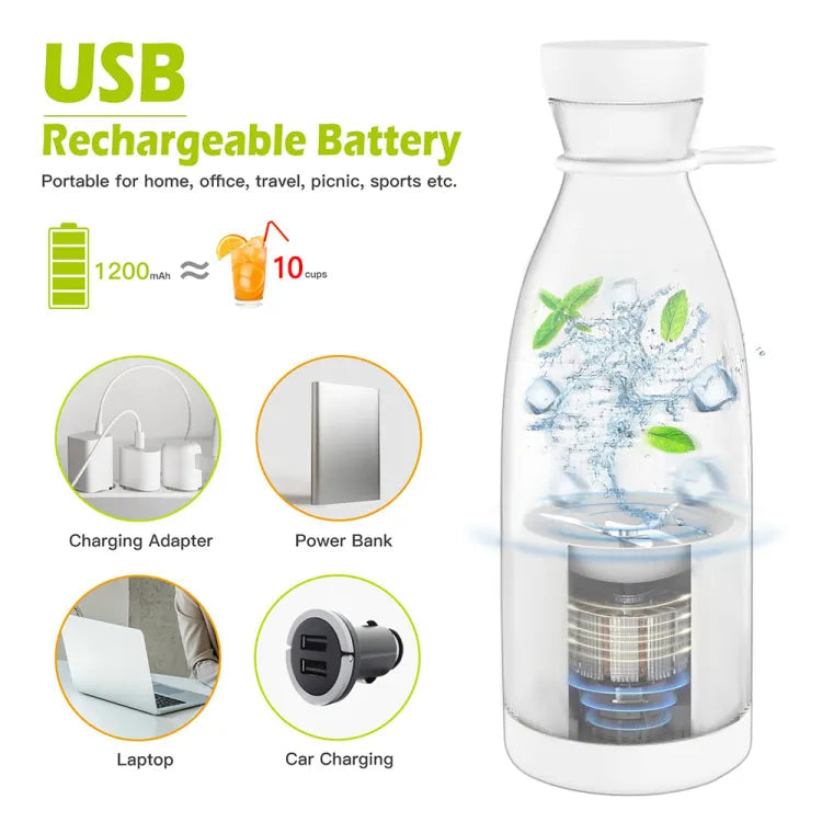 Portable Fresh Juice Blender Bottle – USB Rechargeable Mini Juicer for Smoothies & Shakes