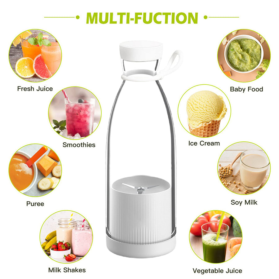 Portable Fresh Juice Blender Bottle – USB Rechargeable Mini Juicer for Smoothies & Shakes