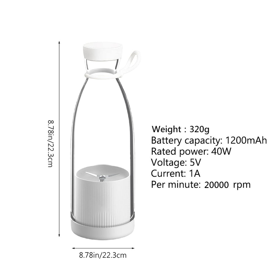 Portable Fresh Juice Blender Bottle – USB Rechargeable Mini Juicer for Smoothies & Shakes
