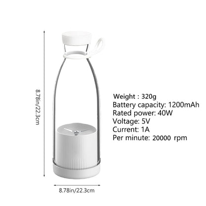 Portable Fresh Juice Blender Bottle – USB Rechargeable Mini Juicer for Smoothies & Shakes