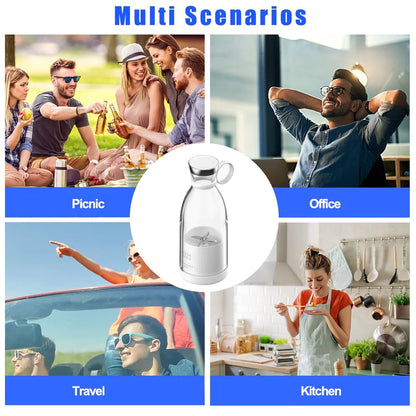 Portable Fresh Juice Blender Bottle – USB Rechargeable Mini Juicer for Smoothies & Shakes